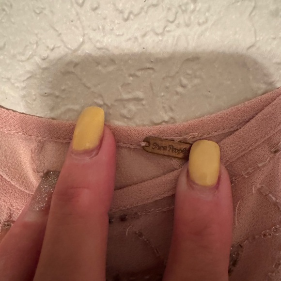 Free people sheer with beading  tank top - Picture 2 of 2